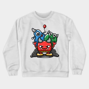 Angry Monster Character Crewneck Sweatshirt